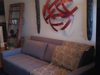 Apartamento quarto e sala 2nsarq Salas de estar modernas Rosa