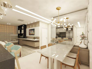 Living Apartamento, Vitral Studio Arquitetura Vitral Studio Arquitetura Phòng ăn phong cách hiện đại Tables