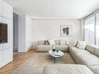 Minimal white, BRANDO concept BRANDO concept Phòng khách