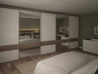 Raylı Dolap, RayKonsept RayKonsept Modern style bedroom Engineered Wood Transparent