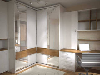 Raylı Dolap, RayKonsept RayKonsept Modern style bedroom Engineered Wood Transparent