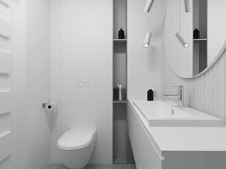 Grey Bathroom, FOORMA Pracownia Architektury Wnętrz FOORMA Pracownia Architektury Wnętrz Baños modernos