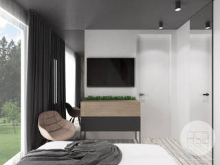 Mieszkanie_Lublin_59 mq_sypialnia, ASA studio ASA studio Modern Bedroom Wood Wood effect