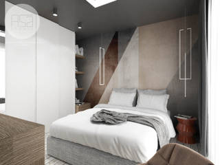 Mieszkanie_Lublin_59 mq_sypialnia, ASA studio ASA studio Modern style bedroom Wood Wood effect