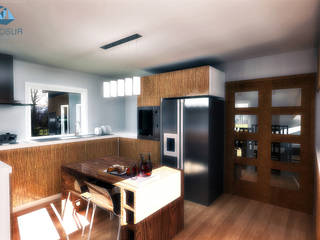 Diseño de Casa 3N en Valdivia por NidoSur Arquitectos, NidoSur Arquitectos - Valdivia NidoSur Arquitectos - Valdivia Cozinhas modernas
