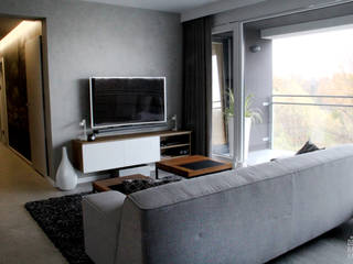 POZNAŃ | Apartament, dekoratorka.pl dekoratorka.pl モダンデザインの リビング