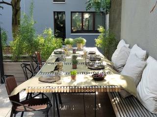 Slim ingericht met groot effect - stadswoning in Antwerpen, Lento Interiors Lento Interiors Modern style balcony, porch & terrace