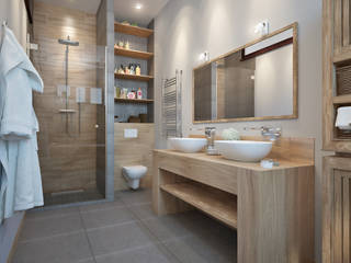 townhouse in scandinavian style, Rubleva Design Rubleva Design Scandinavian style bathrooms