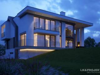 Dieses ArchitektenHaus macht einfach richtig gute Laune! , LK&Projekt GmbH LK&Projekt GmbH Modern Houses