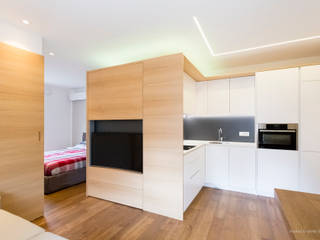 Piccolo appartamento open-space in edificio casa clima "A": Bello , Lemayr Thomas Lemayr Thomas Minimalist living room