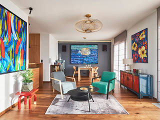 Żoliborz 2, Pracownia Projektowa Hanna Kłyk Pracownia Projektowa Hanna Kłyk Tropical style living room Multicolored
