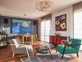 Żoliborz 2, Pracownia Projektowa Hanna Kłyk Pracownia Projektowa Hanna Kłyk Modern living room Multicolored