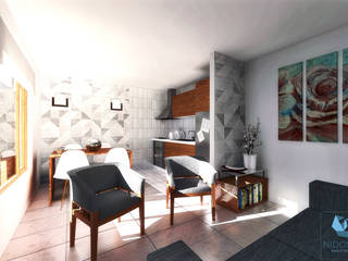 Diseño de Casa NH por NidoSur Arquitectos, NidoSur Arquitectos - Valdivia NidoSur Arquitectos - Valdivia غرفة السفرة