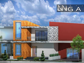 Casa A+, Grupo GANA, C.A. Grupo GANA, C.A. 現代房屋設計點子、靈感 & 圖片 水泥 White
