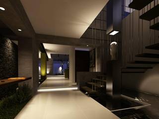 RESIDENCIA LOS LAGOS, TREVINO.CHABRAND | Architectural Studio TREVINO.CHABRAND | Architectural Studio Hành lang, sảnh & cầu thang phong cách hiện đại