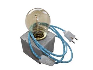 Betonlampe mit Textilkabel, Q-Bus Lamps & Jewelry Q-Bus Lamps & Jewelry Salas de estilo industrial