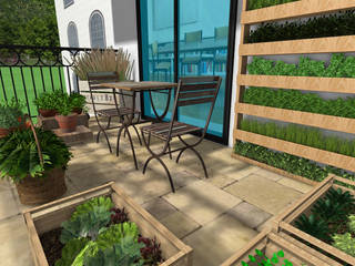 Orto in balcone, PROGETTO Bi PROGETTO Bi モダンデザインの テラス