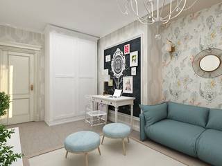 Квартира для молодой семьи в Санкт- Петербурге. , Dstudio.M Dstudio.M Salon classique Blanc