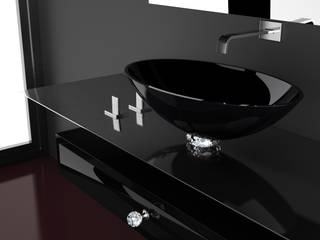 Vasque à poser Collier de Glass Design en cristal noir 24% Pb - 889 €, Mooze la boutique Mooze la boutique Modern Banyo Cam