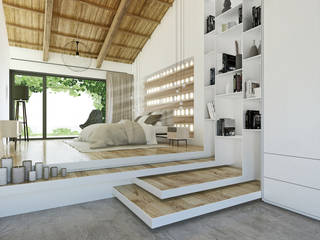 Casale D, DFG Architetti Associati DFG Architetti Associati Camera da letto in stile mediterraneo Legno Effetto legno