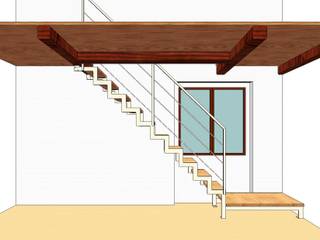 scala Z rampa in acciaio e legno, h-project.it h-project.it Maisons minimalistes