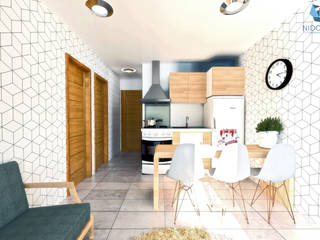 Diseño de Edificio Residencial MA en Valdivia por NidoSur Arquitectos, NidoSur Arquitectos - Valdivia NidoSur Arquitectos - Valdivia Modern dining room