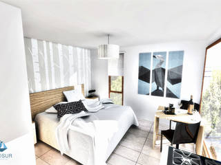 Diseño de Edificio Residencial MA en Valdivia por NidoSur Arquitectos, NidoSur Arquitectos - Valdivia NidoSur Arquitectos - Valdivia Moderne Schlafzimmer