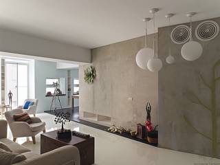 The Wall, 禾光室內裝修設計 ─ Her Guang Design 禾光室內裝修設計 ─ Her Guang Design Salas de estilo industrial Concreto