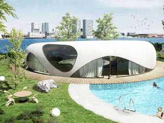 Energie-autarkisch villa in Almere, OLA architecten OLA architecten Minimalistische huizen Gewapend beton Wit