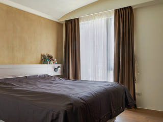 雙色珪藻土凸顯牆面豐富層次感 青瓷設計工程有限公司 Modern style bedroom