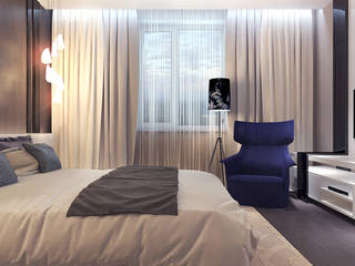 Спальня 1й этаж , Your royal design Your royal design Minimalistyczna sypialnia Beżowy