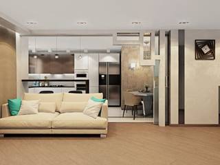 3к.кв. на Соборной (115 кв.м), ДизайнМастер ДизайнМастер Eclectic style living room Beige