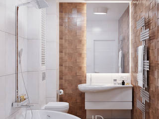 Санузел и мини прачечная в квартире, Студия дизайна ROMANIUK DESIGN Студия дизайна ROMANIUK DESIGN Phòng tắm phong cách tối giản