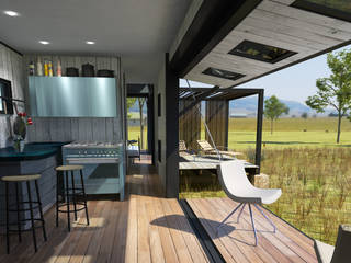 Pop Up retreat - Shipping Container living, Edge Design Studio Architects Edge Design Studio Architects Jardin industriel