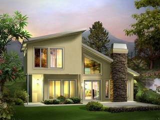 The modern green house homify Modern houses architectural design,draughting