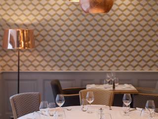 Restaurant - Hôtel des Voyageurs, Contraste Intérieur Contraste Intérieur Modern bars & clubs Copper/Bronze/Brass Amber/Gold