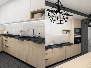 Strefa dzienna - Gdańsk, osiedle Wiszące Ogrody, Pracownia Projektowa MOJE Pracownia Projektowa MOJE Modern kitchen