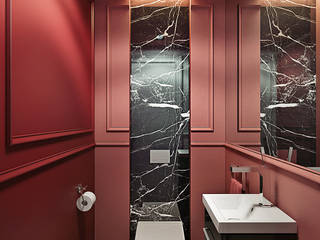 CRAZY >:-), KAPRANDESIGN KAPRANDESIGN Ванная комната в эклектичном стиле Камень Красный