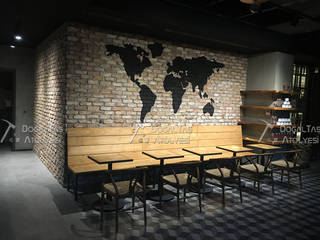 Espresso Lab - Kahve Mağazaları, Doğaltaş Atölyesi Doğaltaş Atölyesi Rustykalne ściany i podłogi Cegły Czerwony