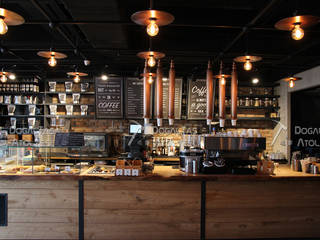 Espresso Lab - Kahve Mağazaları, Doğaltaş Atölyesi Doğaltaş Atölyesi Azjatyckie ściany i podłogi Cegły Czerwony