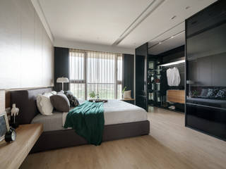 靚 , 千綵胤空間設計 千綵胤空間設計 Modern style bedroom Wood Wood effect