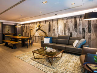 ​跡-墨染, 石久設計 石久設計 现代客厅設計點子、靈感 & 圖片