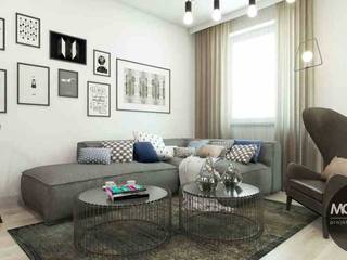 Mieszkanie w stylu eklektycznym, MONOstudio MONOstudio غرفة المعيشة