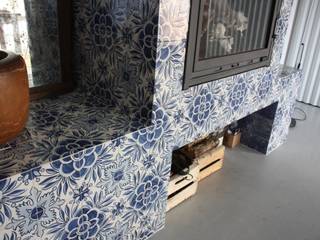 Lareira forrada a azulejos, Sant'Anna Sant'Anna ห้องนั่งเล่น