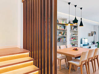 Blanca & Matteo House. Esporlas, Mallorca, JAIME SALVÁ, Arquitectura & Interiorismo JAIME SALVÁ, Arquitectura & Interiorismo Mediterranean style dining room Wood Wood effect