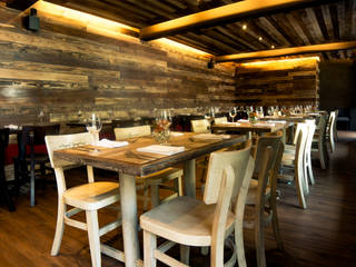 Restaurant Chullpi - Machupicchu, FRANCO CACERES / Arquitectos & Asociados FRANCO CACERES / Arquitectos & Asociados غرفة السفرة خشب Wood effect