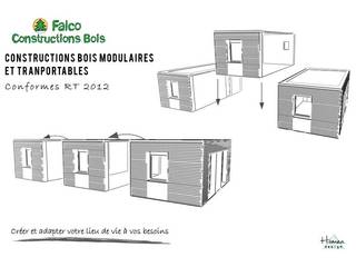 INNO'KUB : construction modulable et adaptable en bois RT 2012, Falco Construction Bois Falco Construction Bois モダンな 家 木 木目調