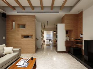 無印良品風, IDR室內設計 IDR室內設計 ห้องนั่งเล่น ไม้ Wood effect