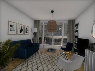 Appartement à Caen, Dem Design Dem Design Ruang Keluarga Modern Blue