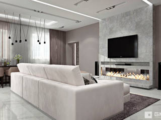 Дизайн дома в Пестово, GM-interior GM-interior Phòng khách phong cách tối giản